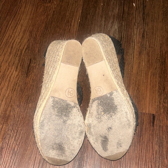Mossimo Supply Co black braided espadrille wedge sandals size 6.5 - Picture 5 of 5